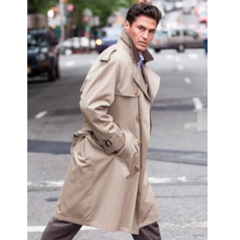Vintage Bradley Jons for Gruner & Co. Tan Double Breasted Trench Coat Sz Mens 42